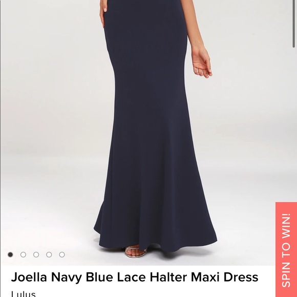 Lulus Joella Halter Maxi gown Dress blue size s - Picture 4 of 13